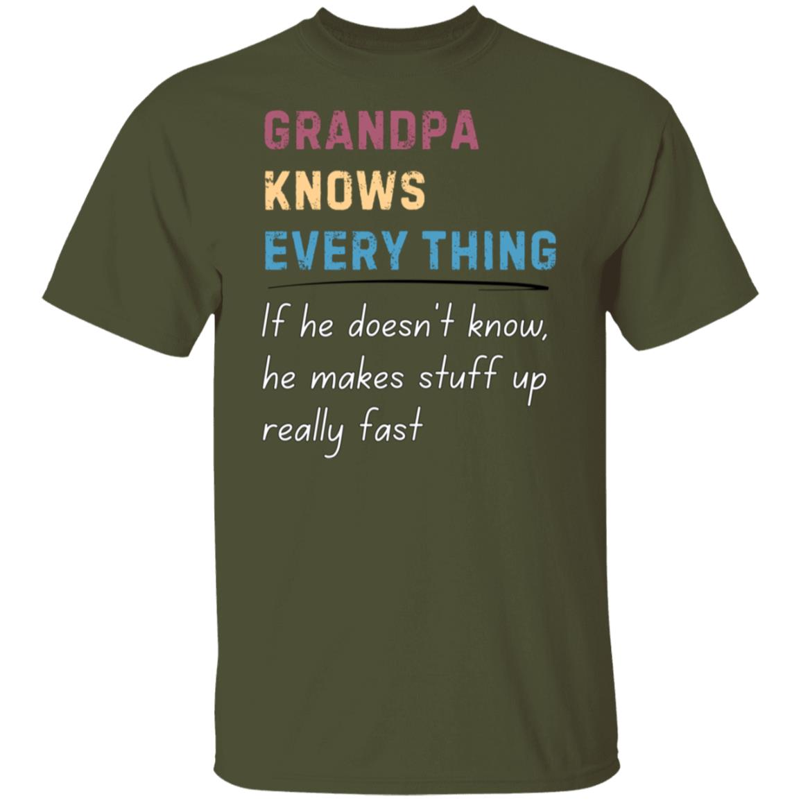 Grandpa Knows Everything Tee Tshirt Father's Day Gift T-shirts