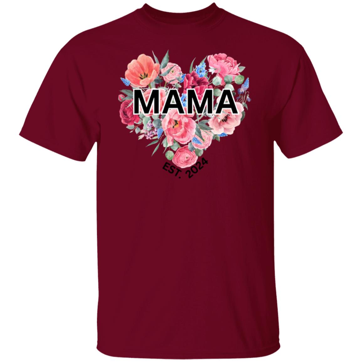 MAMA Est 2024 Tshirt Gifts Unisex T-Shirts for New Mommy's