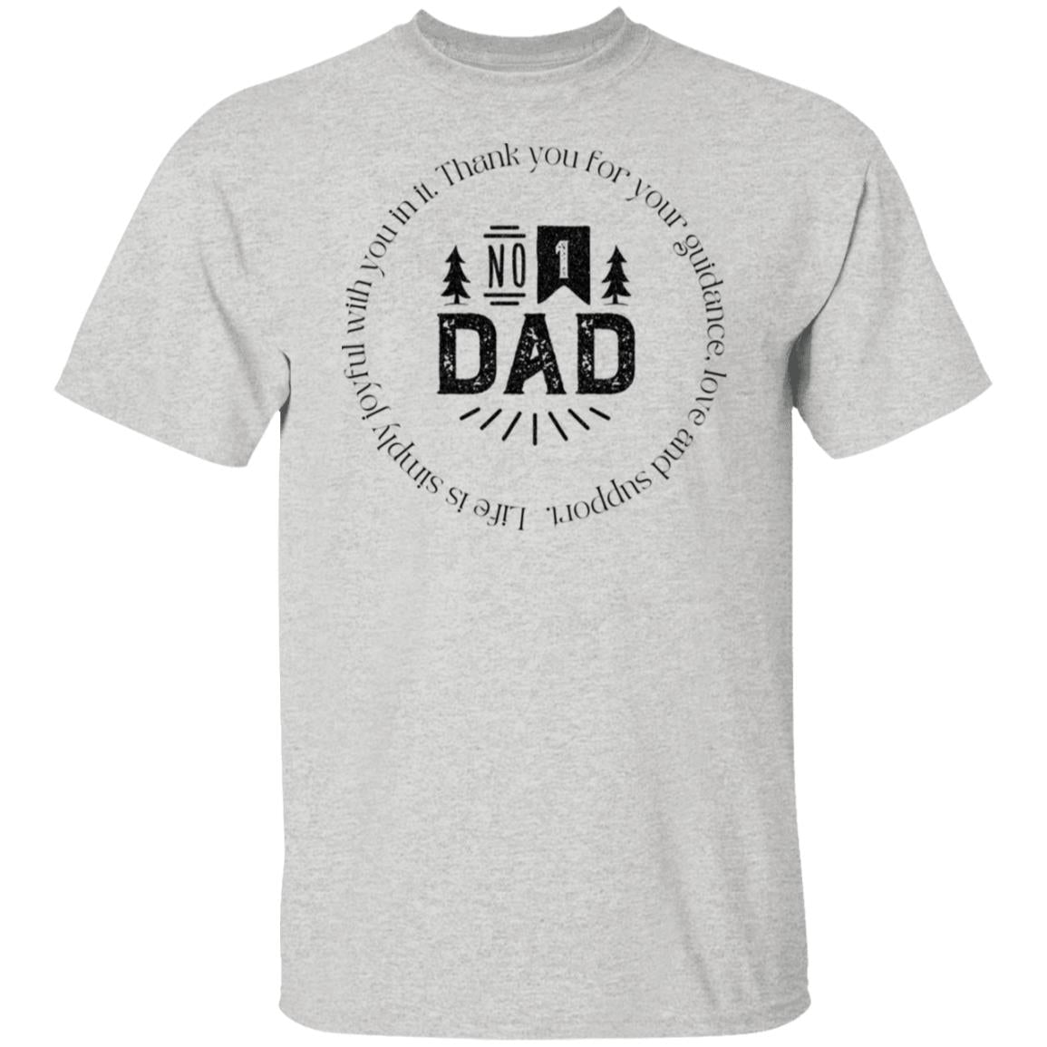 Number One Dad No 1 Dad Tshirt Father's Day Gift Light Colored T-Shirts