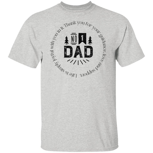 Number One Dad No 1 Dad Tshirt Father's Day Gift Light Colored T-Shirts