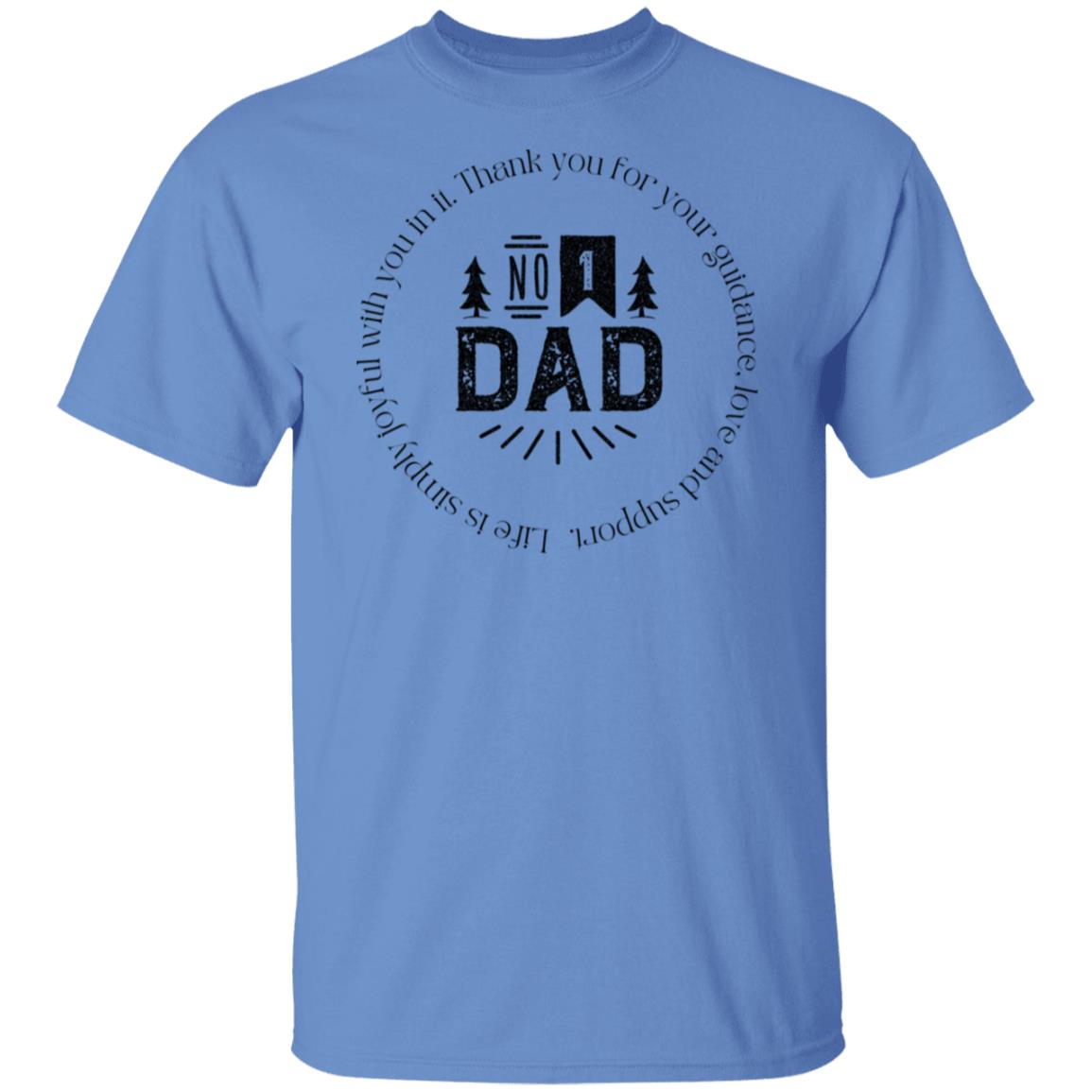 Number One Dad No 1 Dad Tshirt Father's Day Gift Light Colored T-Shirts