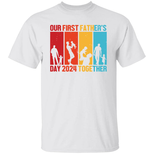 Vintage Our 1st father's day Together 2024 Tee Tshirt Men's Father's Day Gifts Unisex T-Shirts