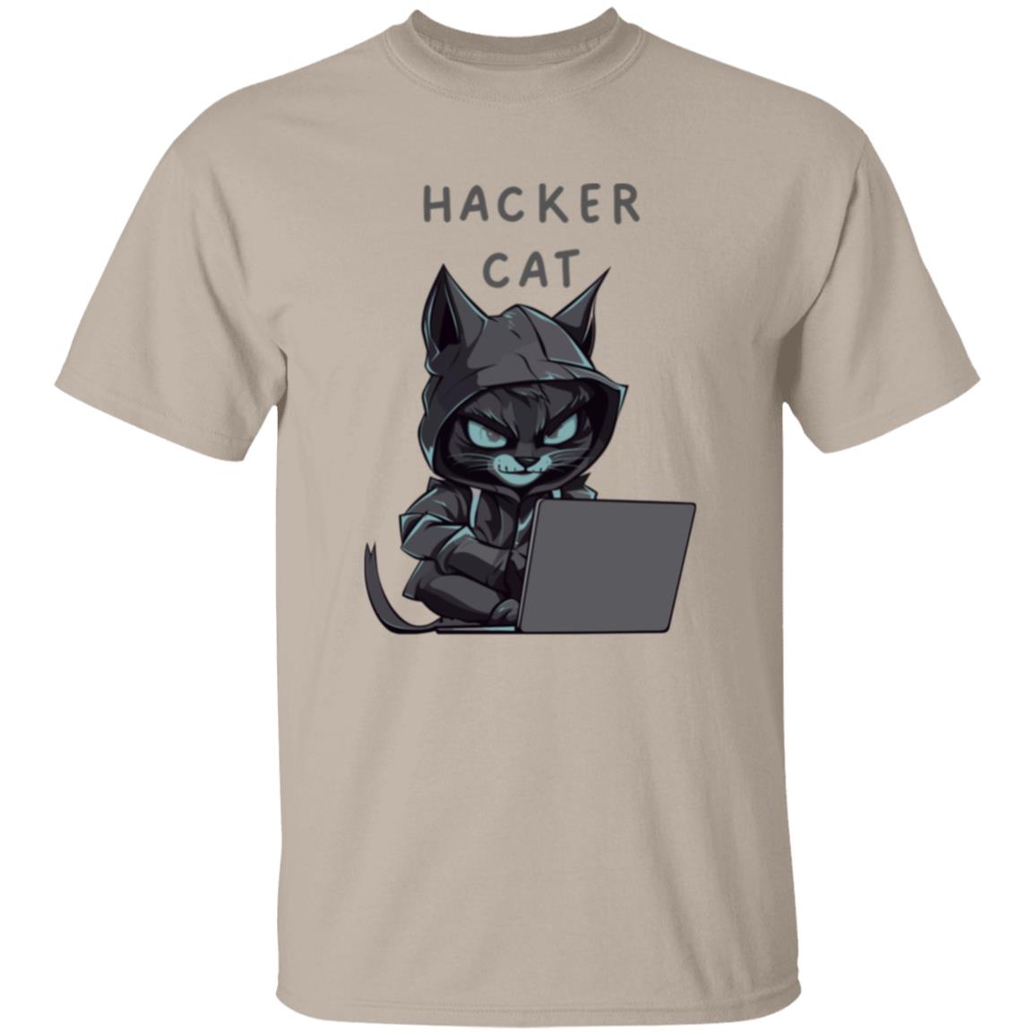 Hacker Cat Tee Dark Print Tshirt Men's Father's Day Gifts Unisex T-Shirts