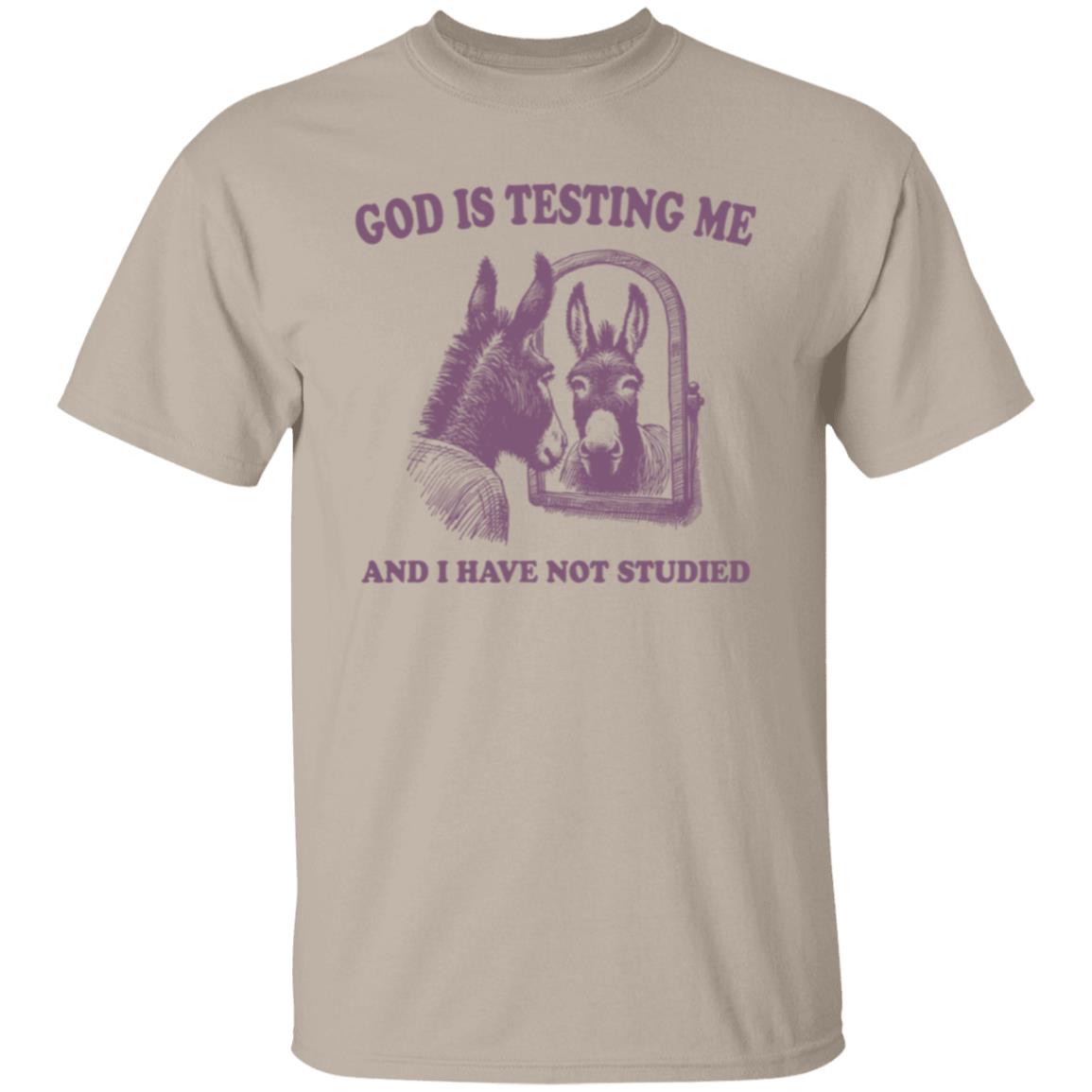 God is Testing Me And I Have Not Studied Purple Tee Tshirt Men's Women's Gifts Unisex T-Shirts