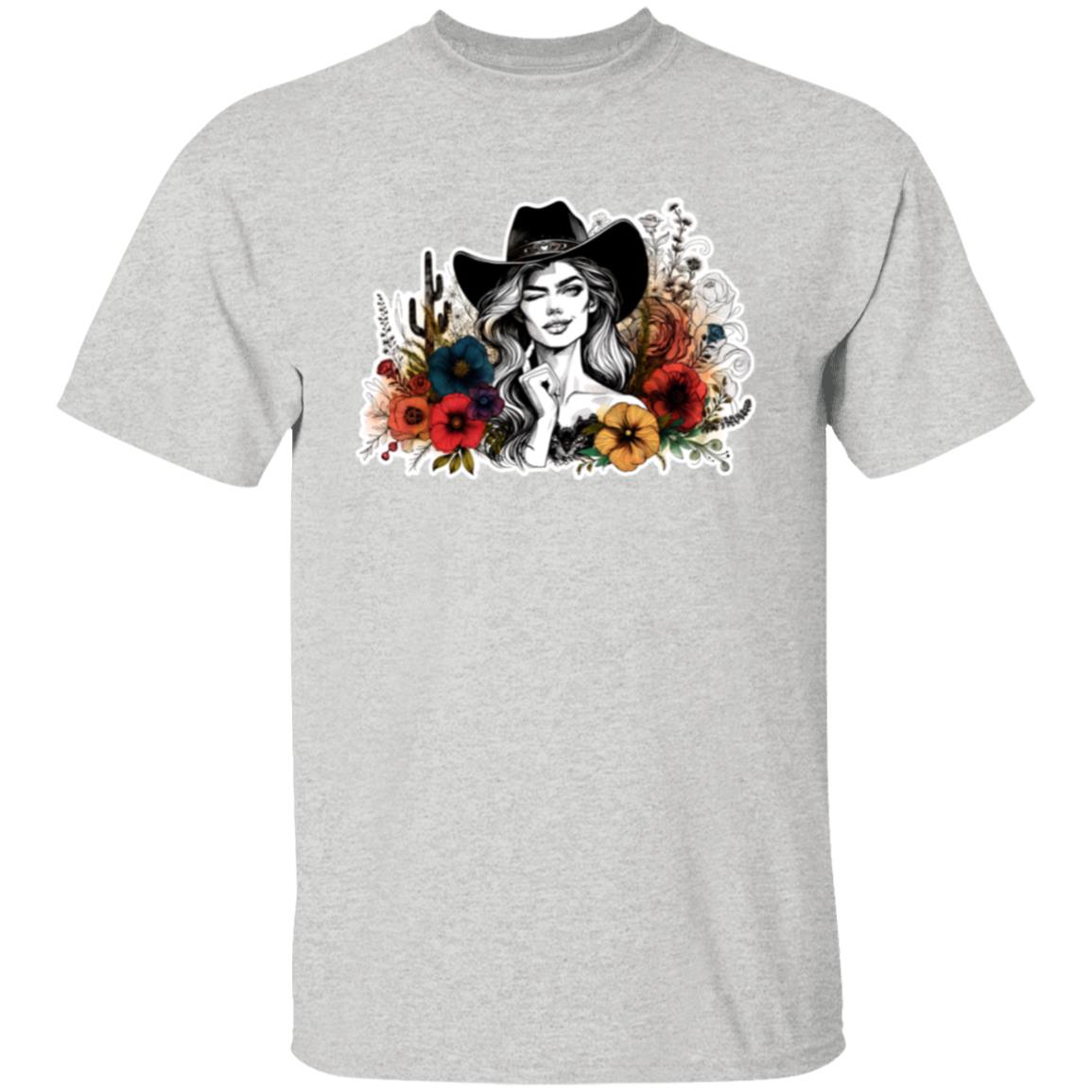 Floral Cowgirl Tee Shirt | Unisex T-Shirt in 4 Colors and 5 Sizes