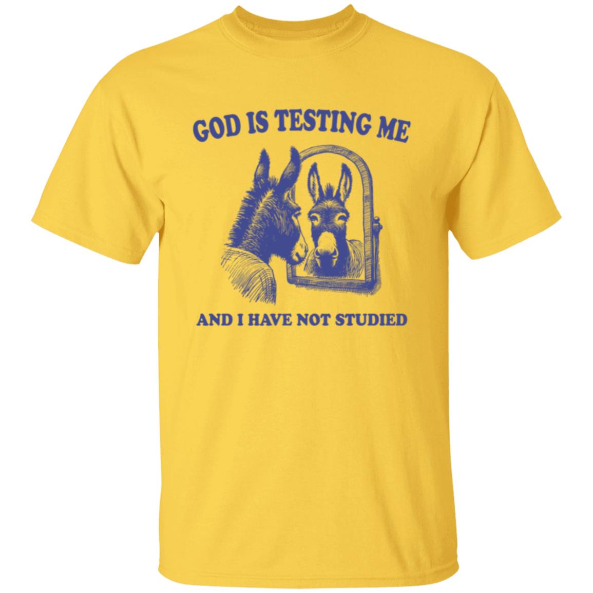 God is Testing Me And I Have Not Studied Violet Tee Tshirt Men's Women's Gifts Unisex T-Shirts