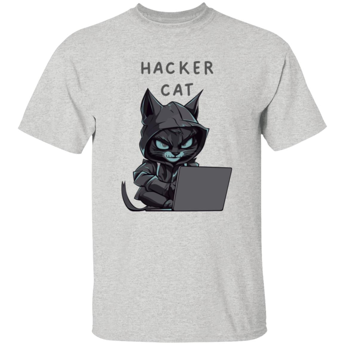 Hacker Cat Tee Dark Print Tshirt Men's Father's Day Gifts Unisex T-Shirts