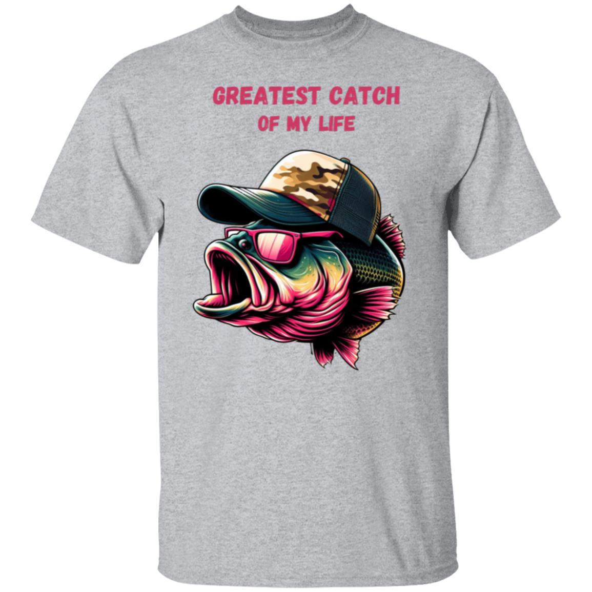 Greatest Catch of My Life Bass Fish T-Shirt Tee Shirt Gift for Dad