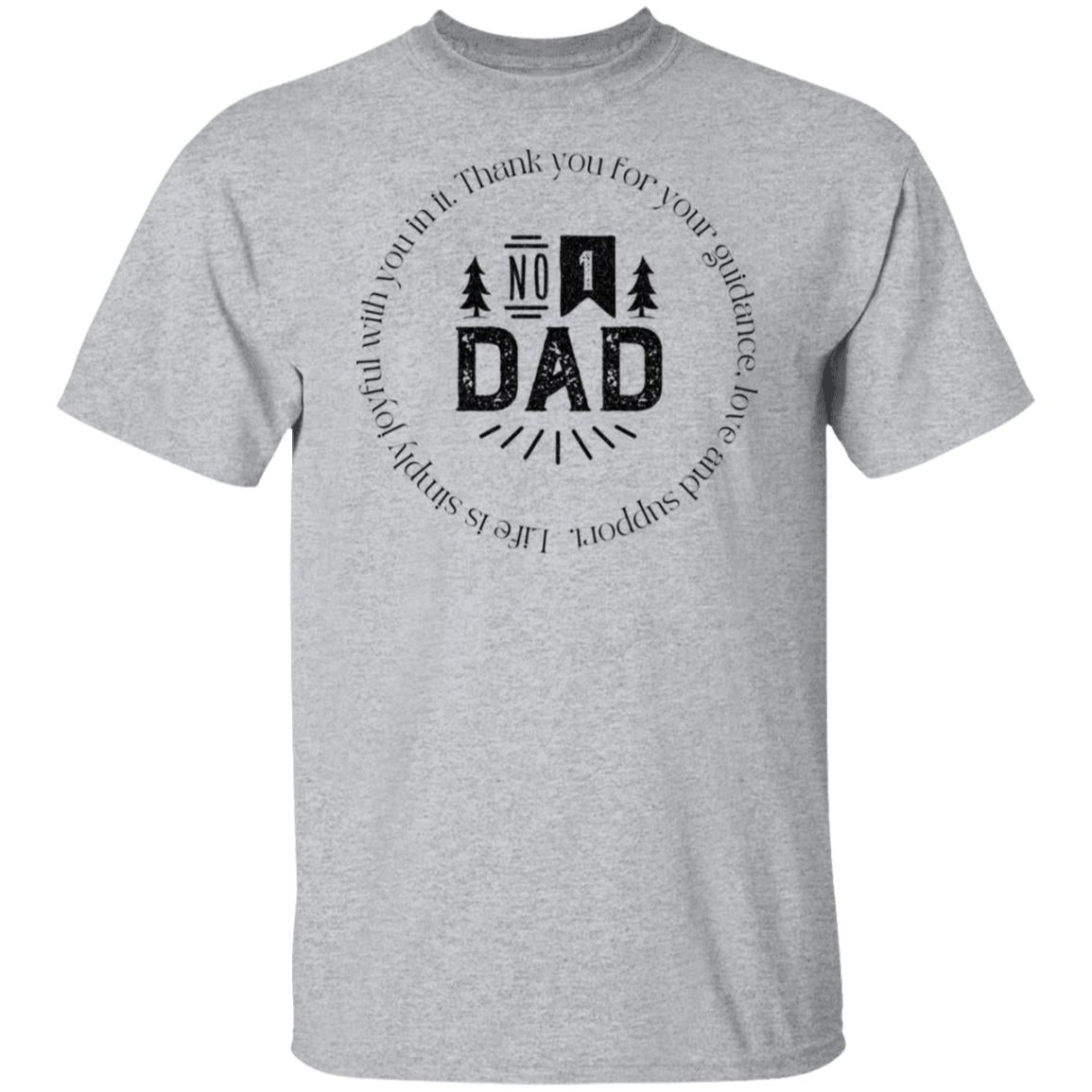 Number One Dad No 1 Dad Tshirt Father's Day Gift Light Colored T-Shirts