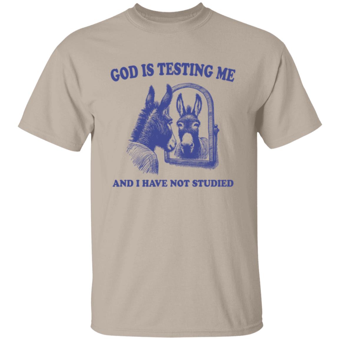 God is Testing Me And I Have Not Studied Violet Tee Tshirt Men's Women's Gifts Unisex T-Shirts