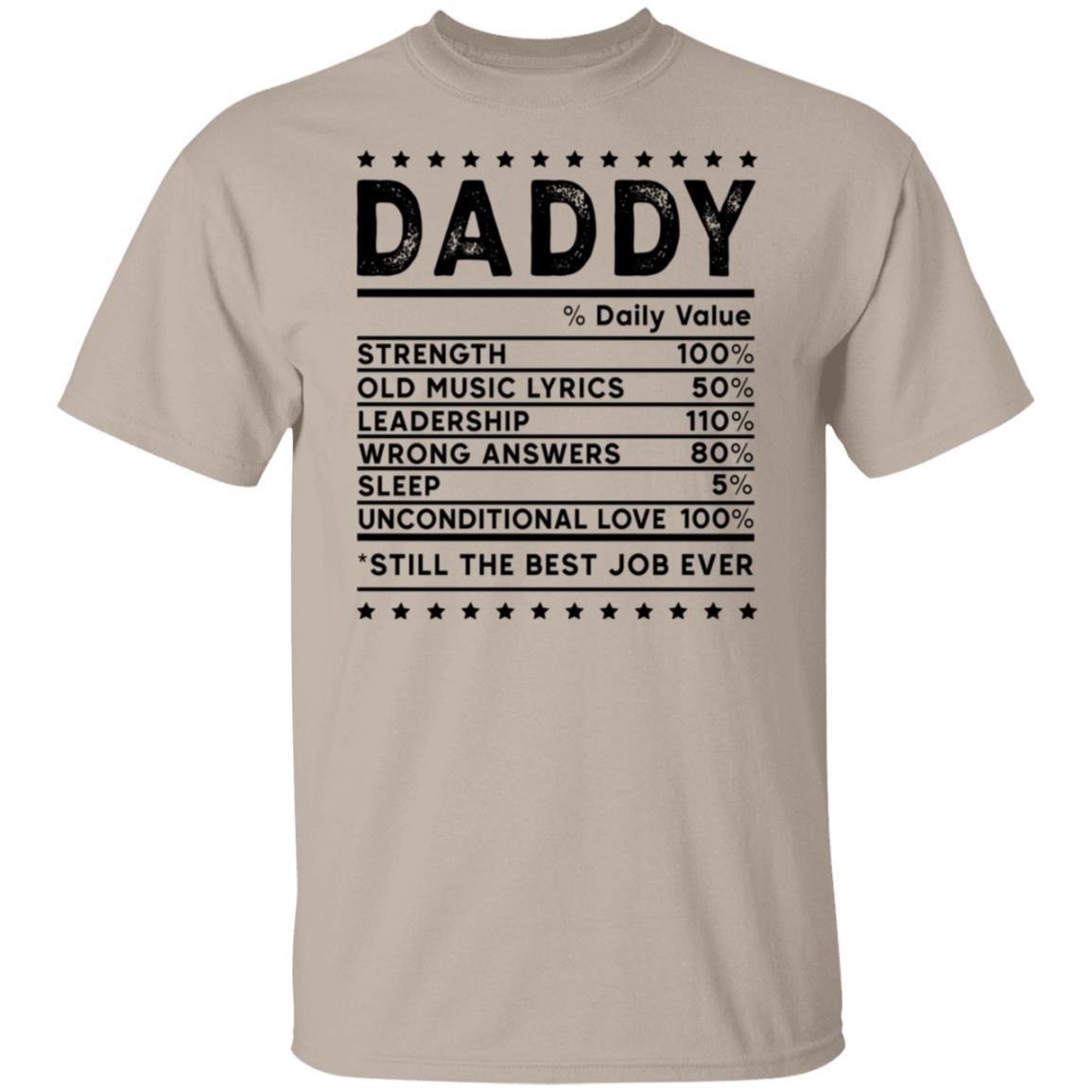 Daddy Nutritional Label Dad's With Beards Are Better Tee Tshirt Men's Father's Day Gifts Unisex T-Shirts