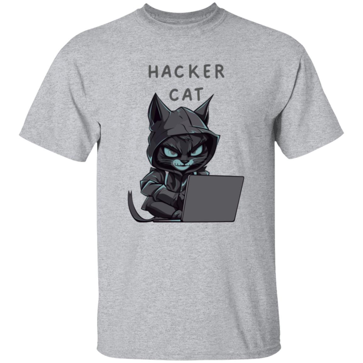 Hacker Cat Tee Dark Print Tshirt Men's Father's Day Gifts Unisex T-Shirts