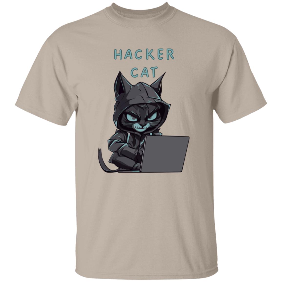 Hacker Cat Tee Green Print Tshirt Men's Father's Day Gifts Unisex T-Shirts