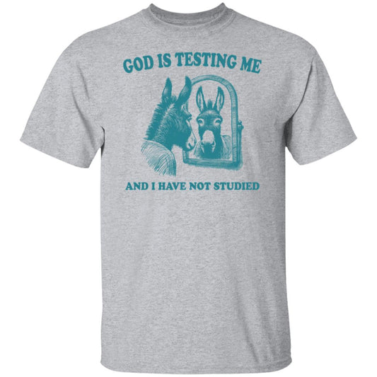 God is Testing Me And I Have Not Studied Green Tee Tshirt Men's Women's Gifts Unisex T-Shirts