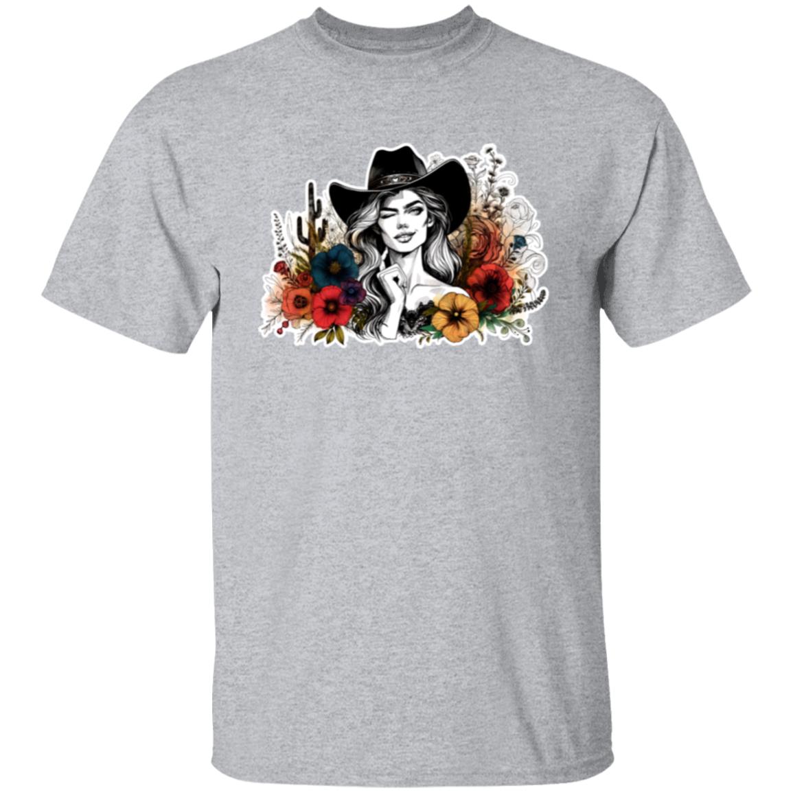 Floral Cowgirl Tee Shirt | Unisex T-Shirt in 4 Colors and 5 Sizes