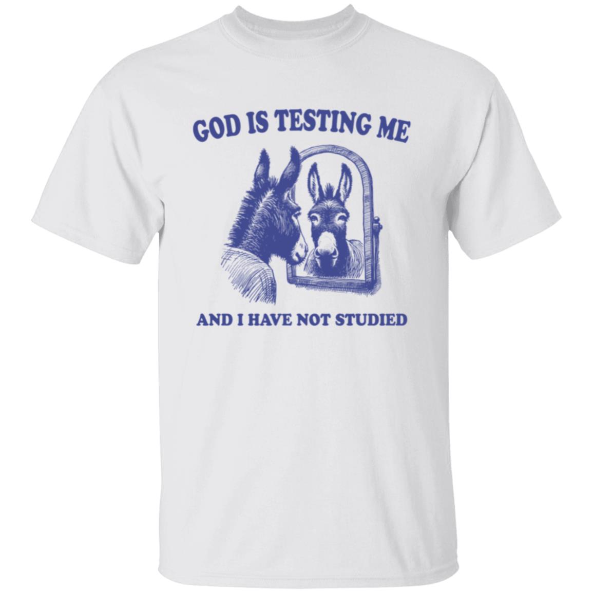 God is Testing Me And I Have Not Studied Violet Tee Tshirt Men's Women's Gifts Unisex T-Shirts