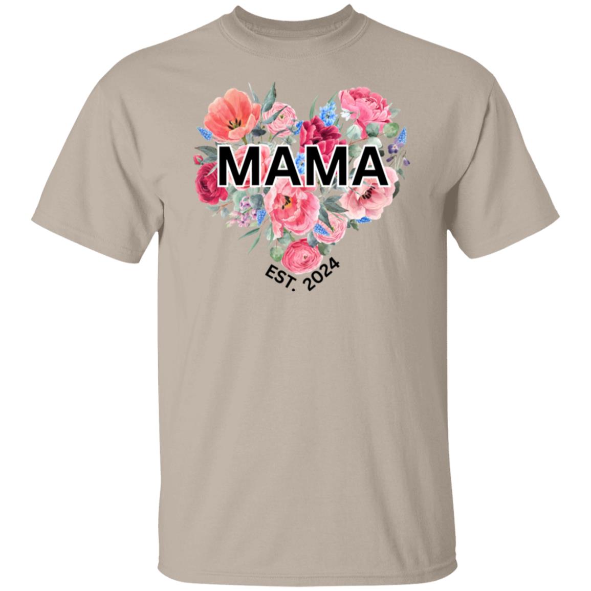 MAMA Est 2024 Tshirt Gifts Unisex T-Shirts for New Mommy's