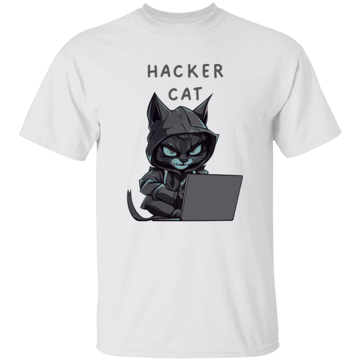 Hacker Cat Tee Dark Print Tshirt Men's Father's Day Gifts Unisex T-Shirts