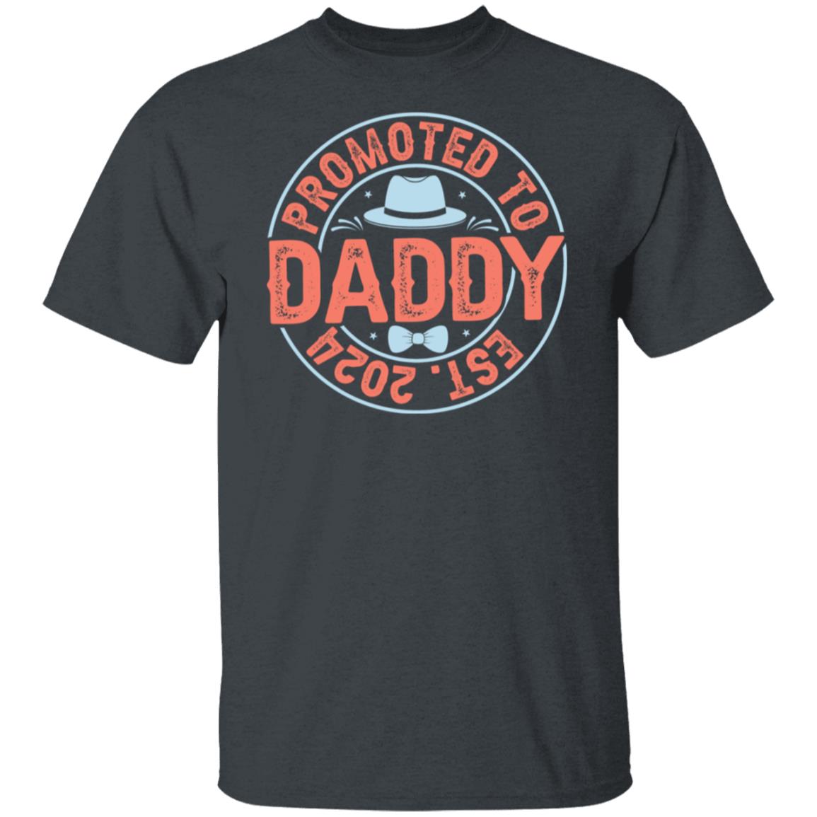 Promoted To Daddy Est 2024 Tee Tshirt Men's Father's Day Gifts Unisex T-Shirts