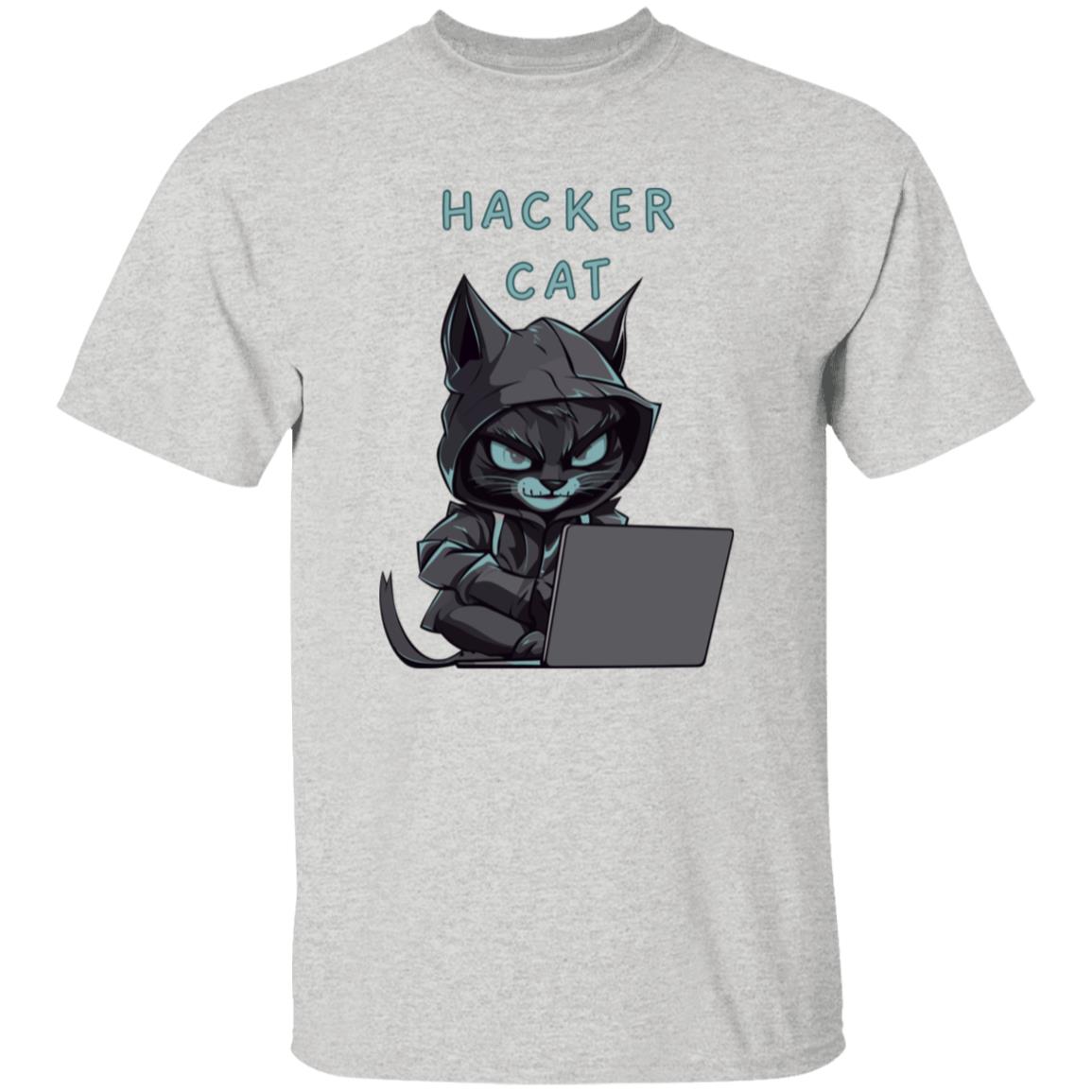 Hacker Cat Tee Green Print Tshirt Men's Father's Day Gifts Unisex T-Shirts