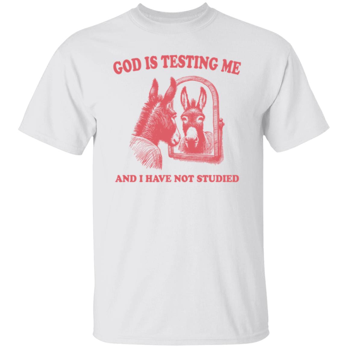 God is Testing Me And I Have Not Studied Orange-Red Tee Tshirt Men's Women's Gifts Unisex T-Shirts