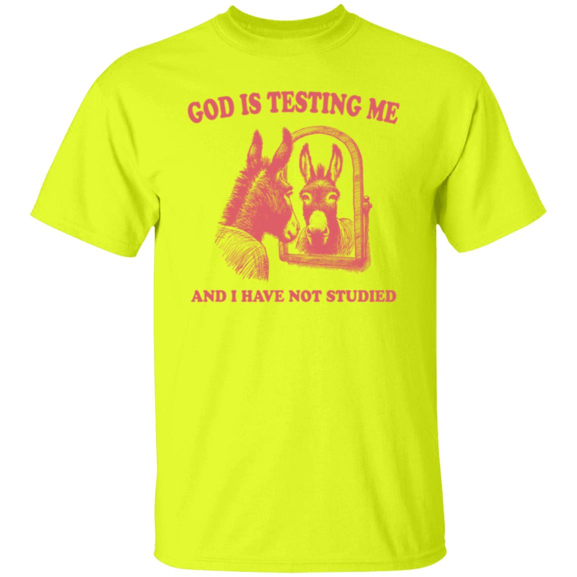 God is Testing Me And I Have Not Studied Orange-Red Tee Tshirt Men's Women's Gifts Unisex T-Shirts