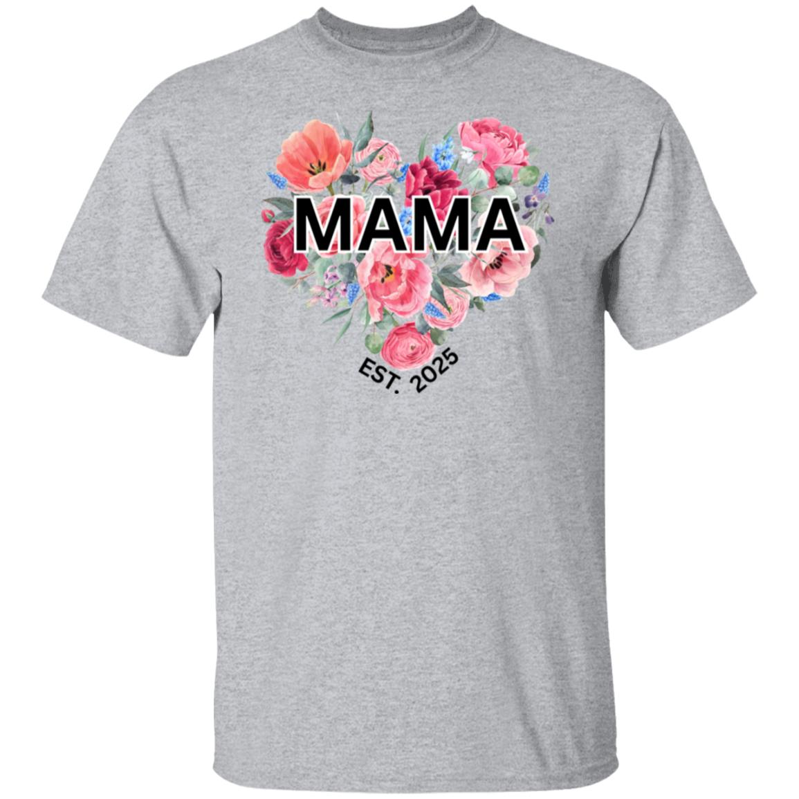 MAMA Est 2025 Tshirt Gifts Unisex T-Shirts for New Mommy's