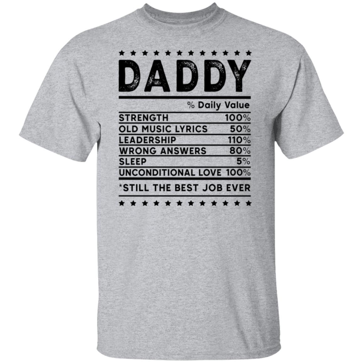 Daddy Nutritional Label Dad's With Beards Are Better Tee Tshirt Men's Father's Day Gifts Unisex T-Shirts