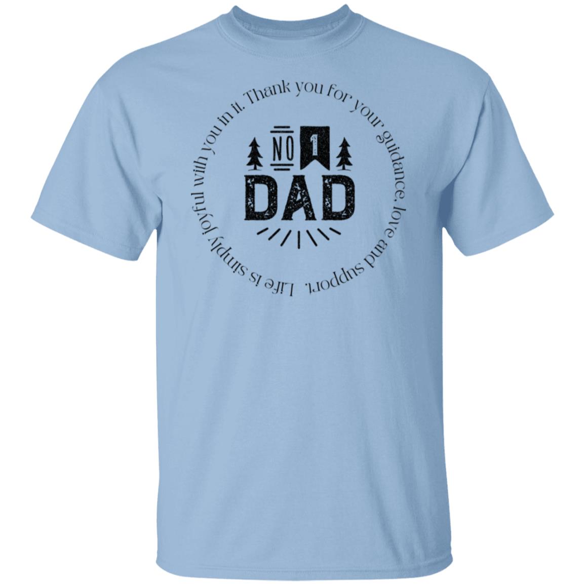 Number One Dad No 1 Dad Tshirt Father's Day Gift Light Colored T-Shirts