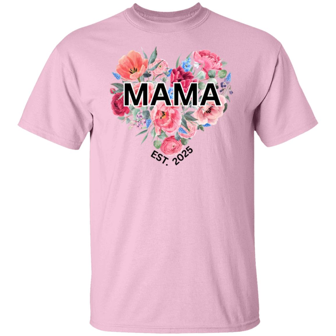 MAMA Est 2025 Tshirt Gifts Unisex T-Shirts for New Mommy's