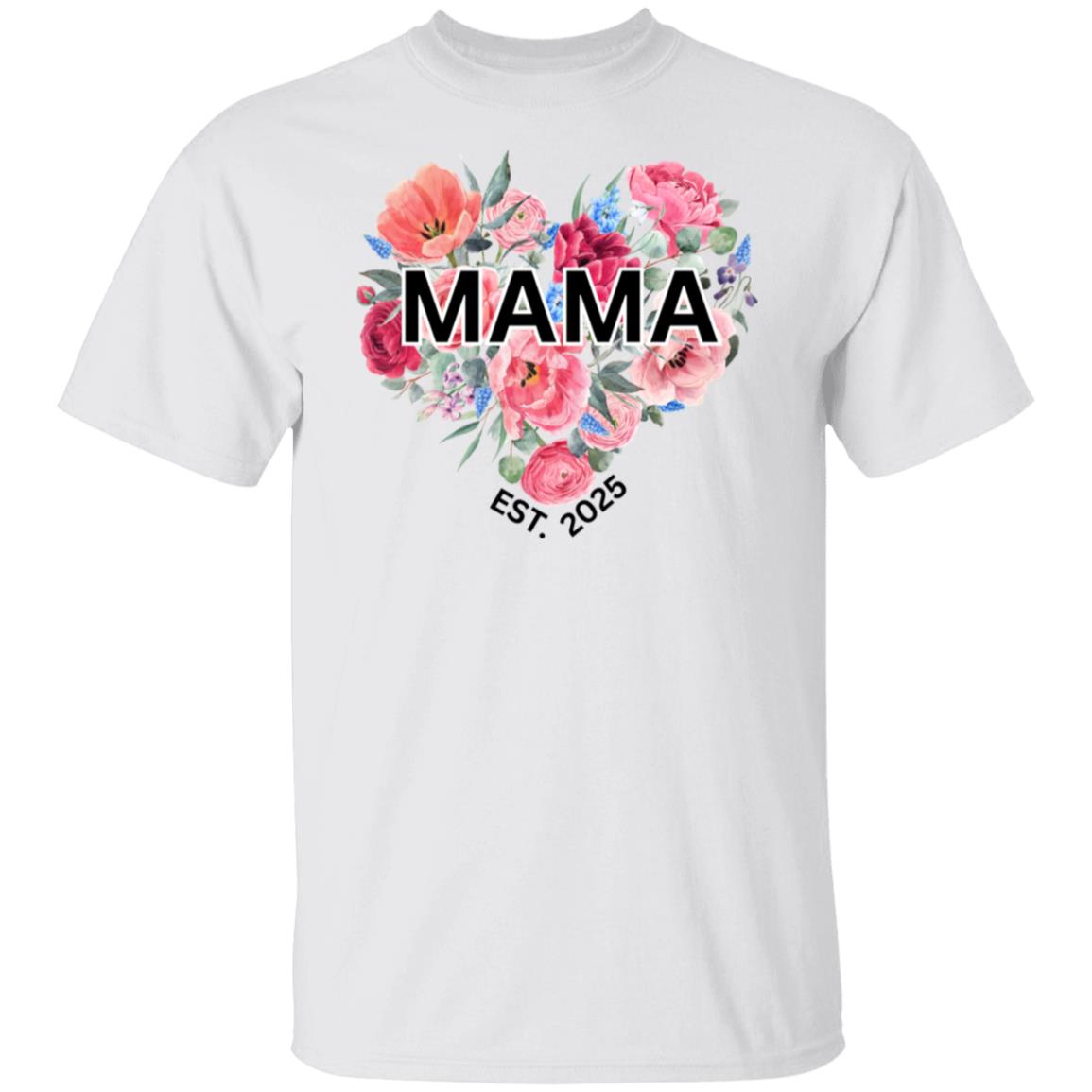 MAMA Est 2025 Tshirt Gifts Unisex T-Shirts for New Mommy's