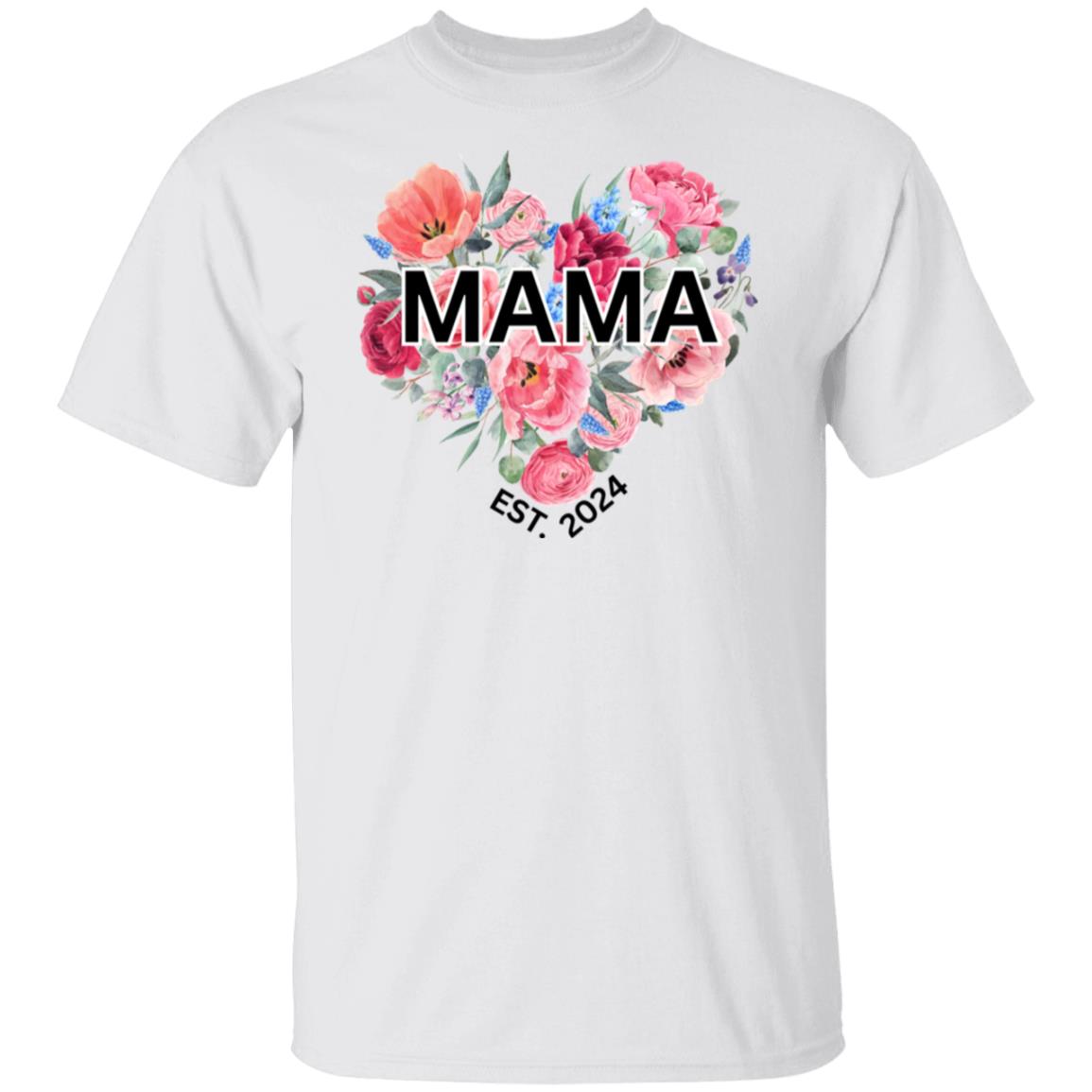 MAMA Est 2024 Tshirt Gifts Unisex T-Shirts for New Mommy's