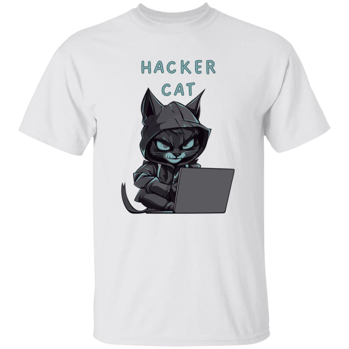 Hacker Cat Tee Green Print Tshirt Men's Father's Day Gifts Unisex T-Shirts