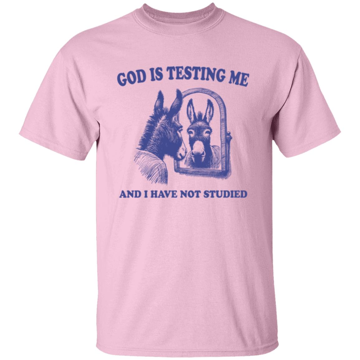 God is Testing Me And I Have Not Studied Violet Tee Tshirt Men's Women's Gifts Unisex T-Shirts