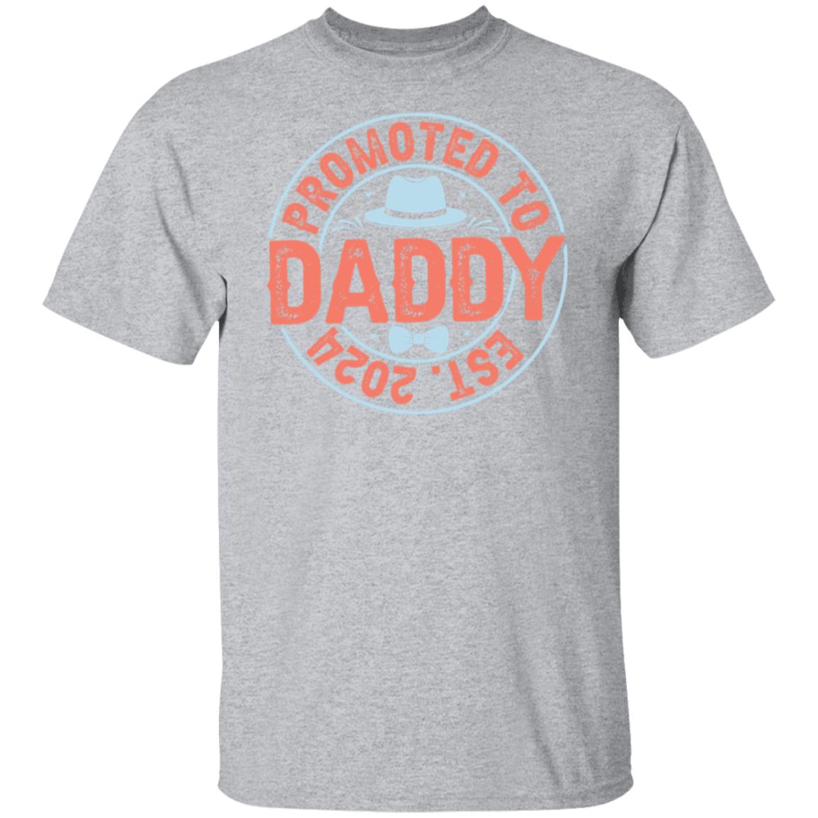 Promoted To Daddy Est 2024 Tee Tshirt Men's Father's Day Gifts Unisex T-Shirts