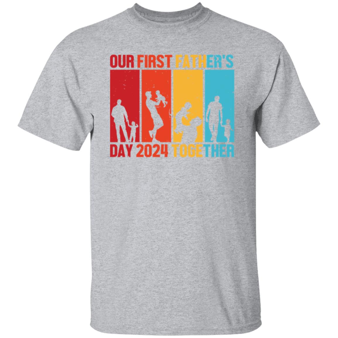 Vintage Our 1st father's day Together 2024 Tee Tshirt Men's Father's Day Gifts Unisex T-Shirts