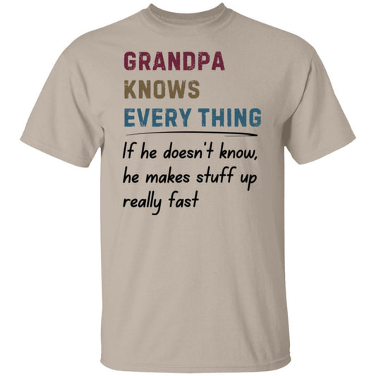 Grandpa Knows Everything Tee Tshirt Father's Day Gift T-shirts for Grandpa Grand Dad