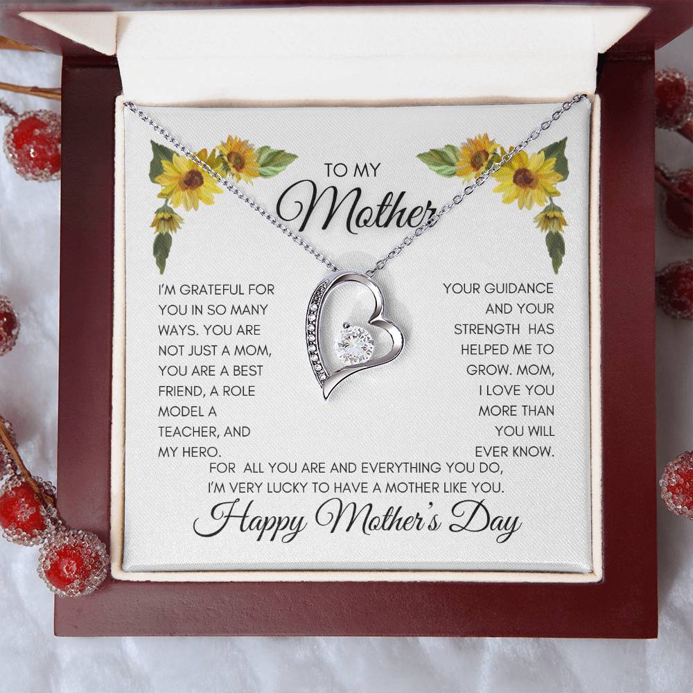 To My Mom | My Best Friend | My Hero | Yellow Flowers | Forever Love Necklace | Mother's Day Gift