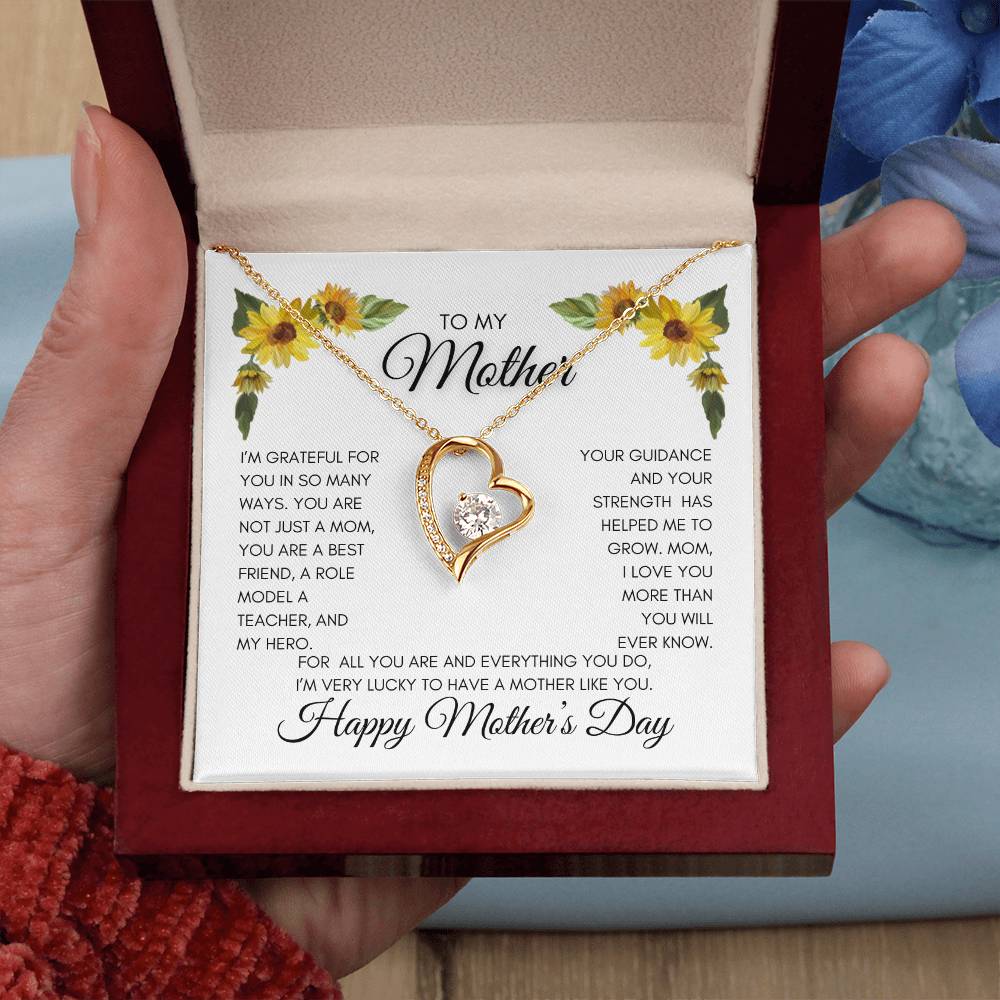 To My Mom | My Best Friend | My Hero | Yellow Flowers | Forever Love Necklace | Mother's Day Gift