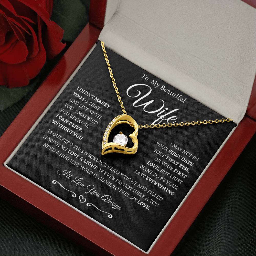 To My Wife | Generic From Line | Forever Love Necklace | White on Black