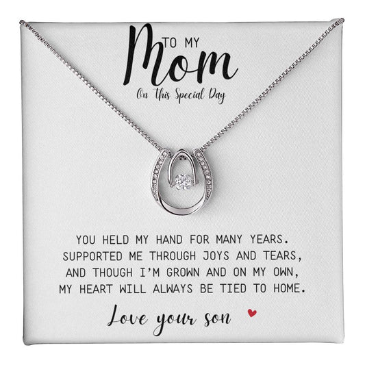 Lucky In Love Necklace | A Gift To My Mom On This Special Day | Love Your Son