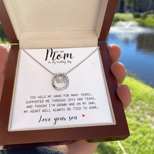 Lucky In Love Necklace | A Gift To My Mom On My Wedding Day | Love Your Son