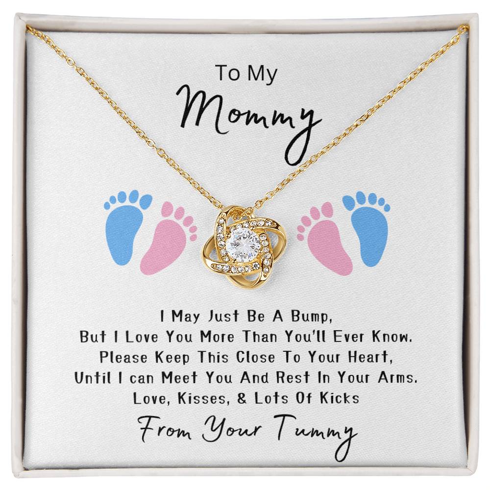 Mommy to be | Baby feet | Love Knot Necklace | Mother's Day Gift