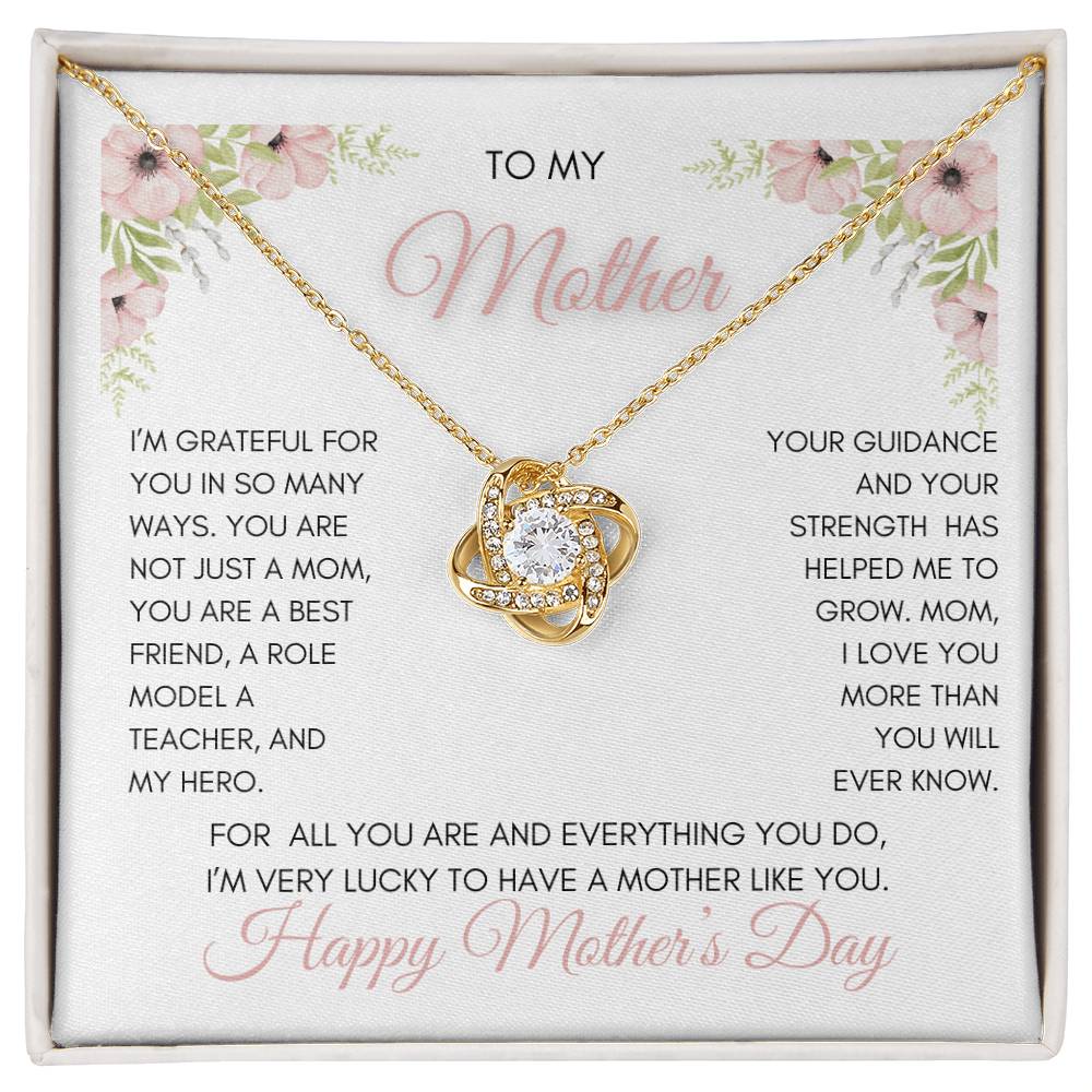 To My Mom | My Best Friend | My Hero | Pink Primrose | Love Knot Necklace | Mother's Day Gift