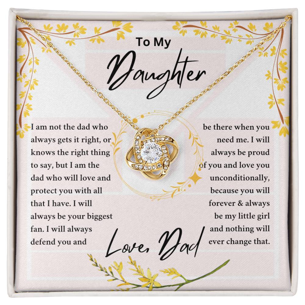 To my daughter | From Dad | Love Knot Necklace