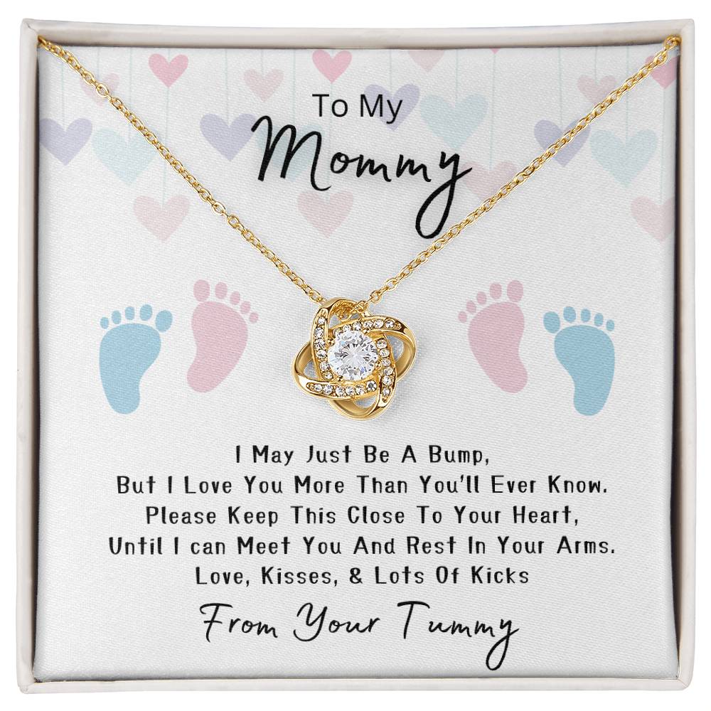 Mommy to Be | Baby feet | Love Knot Necklace | Mother's Day Gift