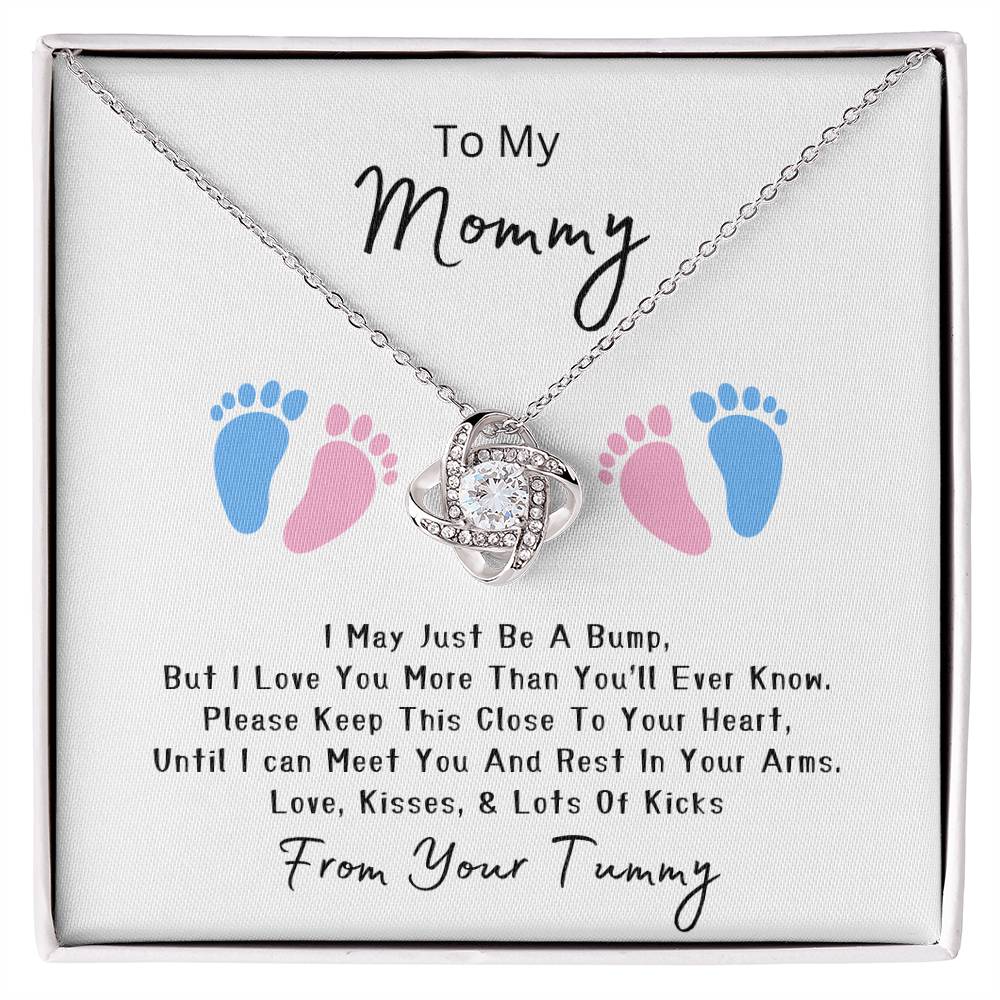 Mommy to be | Baby feet | Love Knot Necklace | Mother's Day Gift