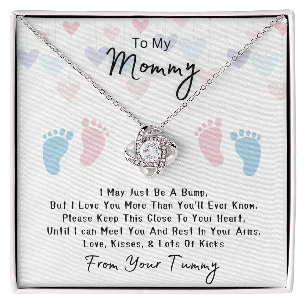 Mommy to Be | Baby feet | Love Knot Necklace | Mother's Day Gift