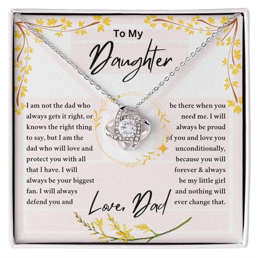 To my daughter | From Dad | Love Knot Necklace