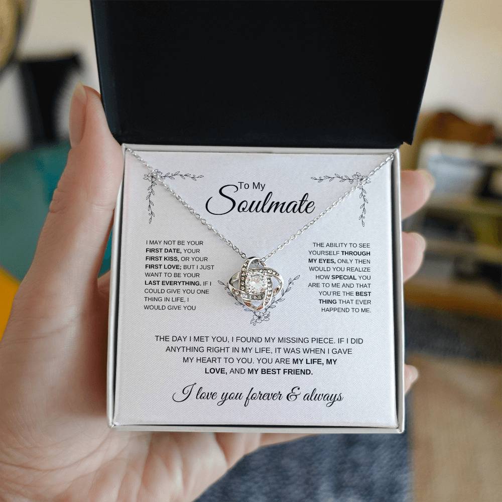 To My Soulmate | First Date, First Kiss, First Love | Love Knot Necklace